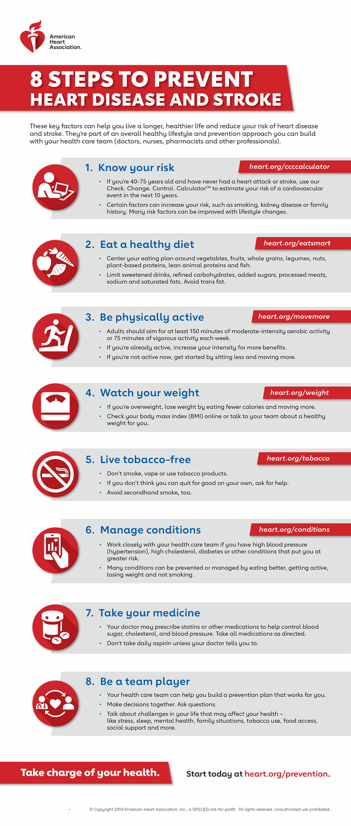 预防心脏病和中风的8个步骤
