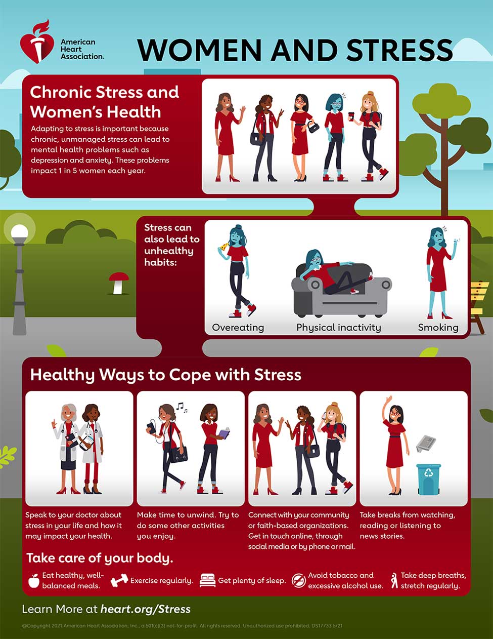 妇女和压力infographic